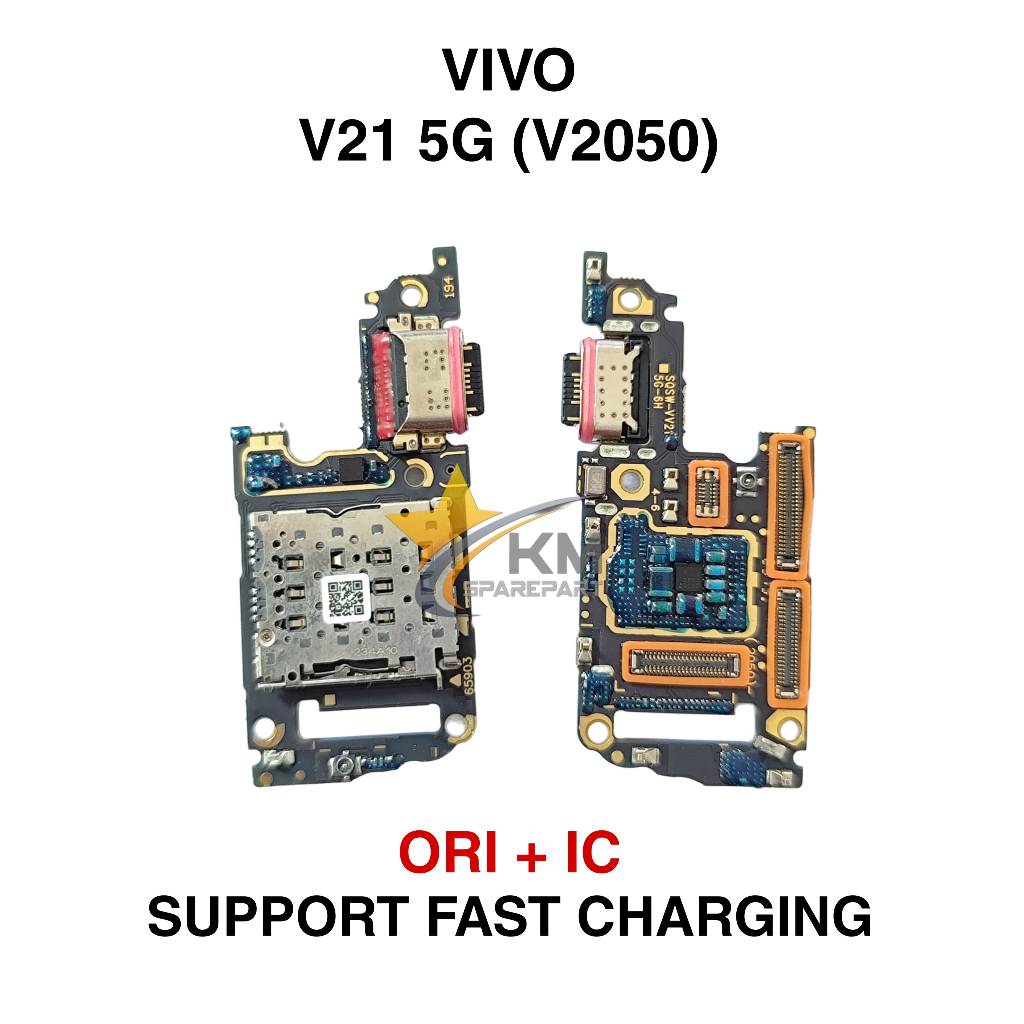 Konektor Charger Vivo V21 5G Ori Plus Ic Pcb Board Papan Cas Mic