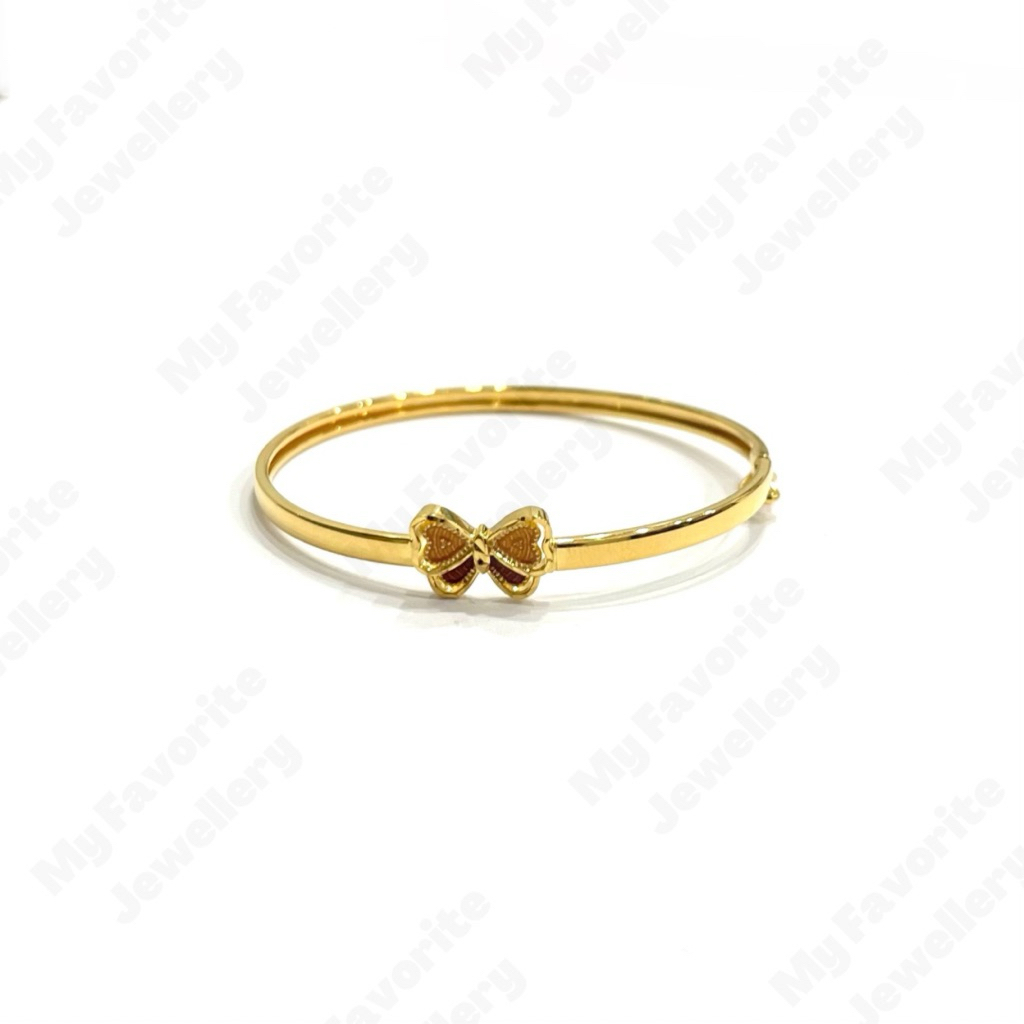 Gelang Anak Bayi Model Kupu Cat (Gelang Emas Asli Kadar 700)