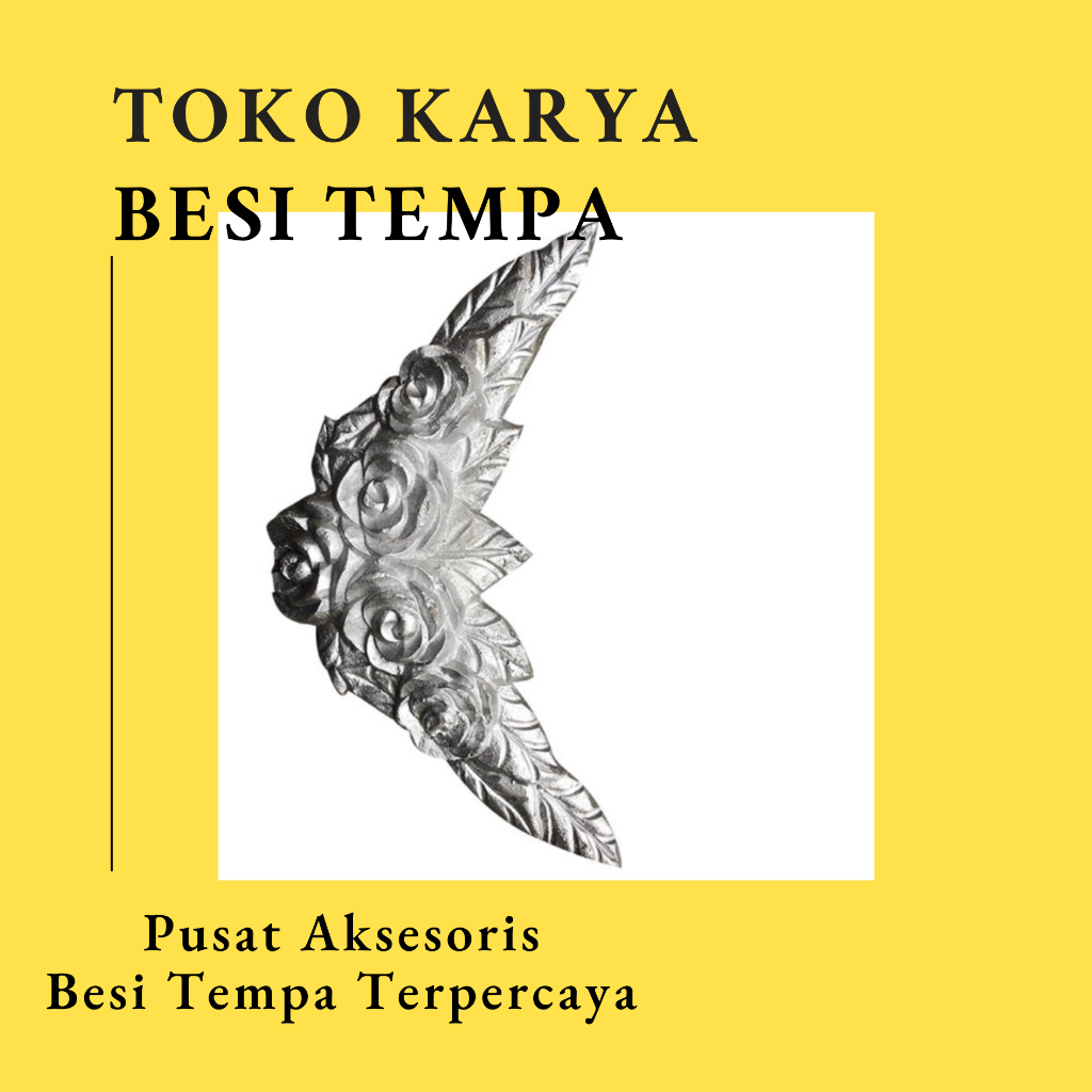 Ornamen Pagar Besi OR-1020 (1 muka) / Ornamen Pagar Besi Aluminium Bunga Sudut / Aksesoris Pagar Bes