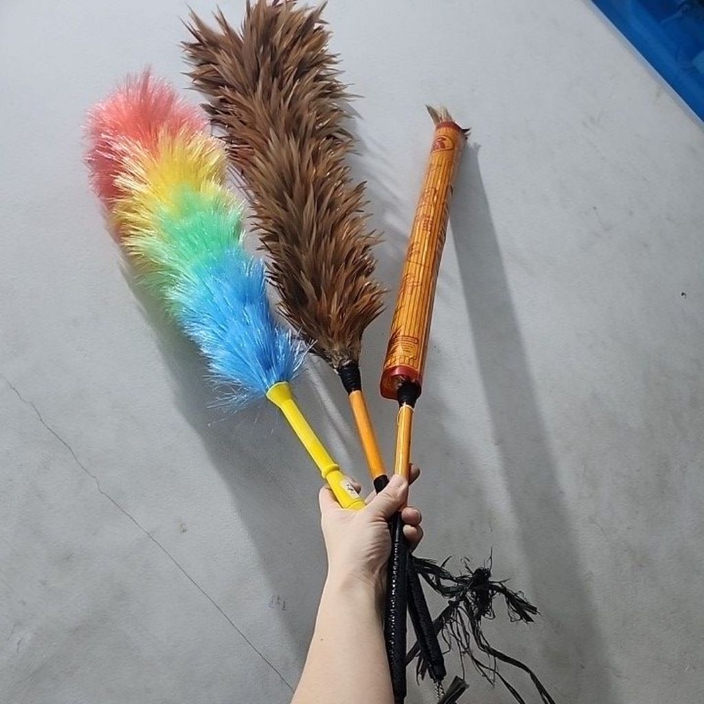 kemoceng bulu ayam jumbo kemoceng plastik warna