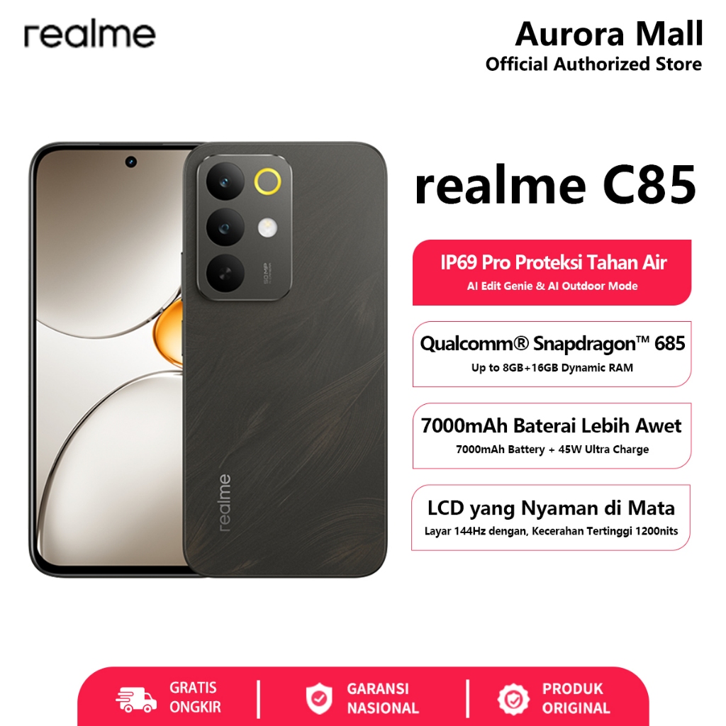 realme C85 6/128GB 8/128GB 8/256GB (8GB+16GB Extended RAM) Garansi Resmi Indonesia Hp Android Murah
