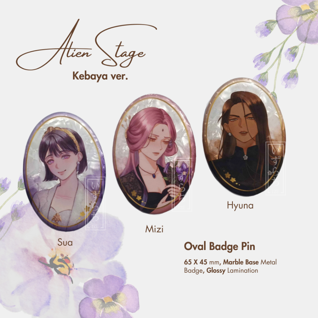 ALNST Alien Stage Mizi Sua Hyuna Kebaya ver Oval Badge Pin Fanmerch by Izurachii