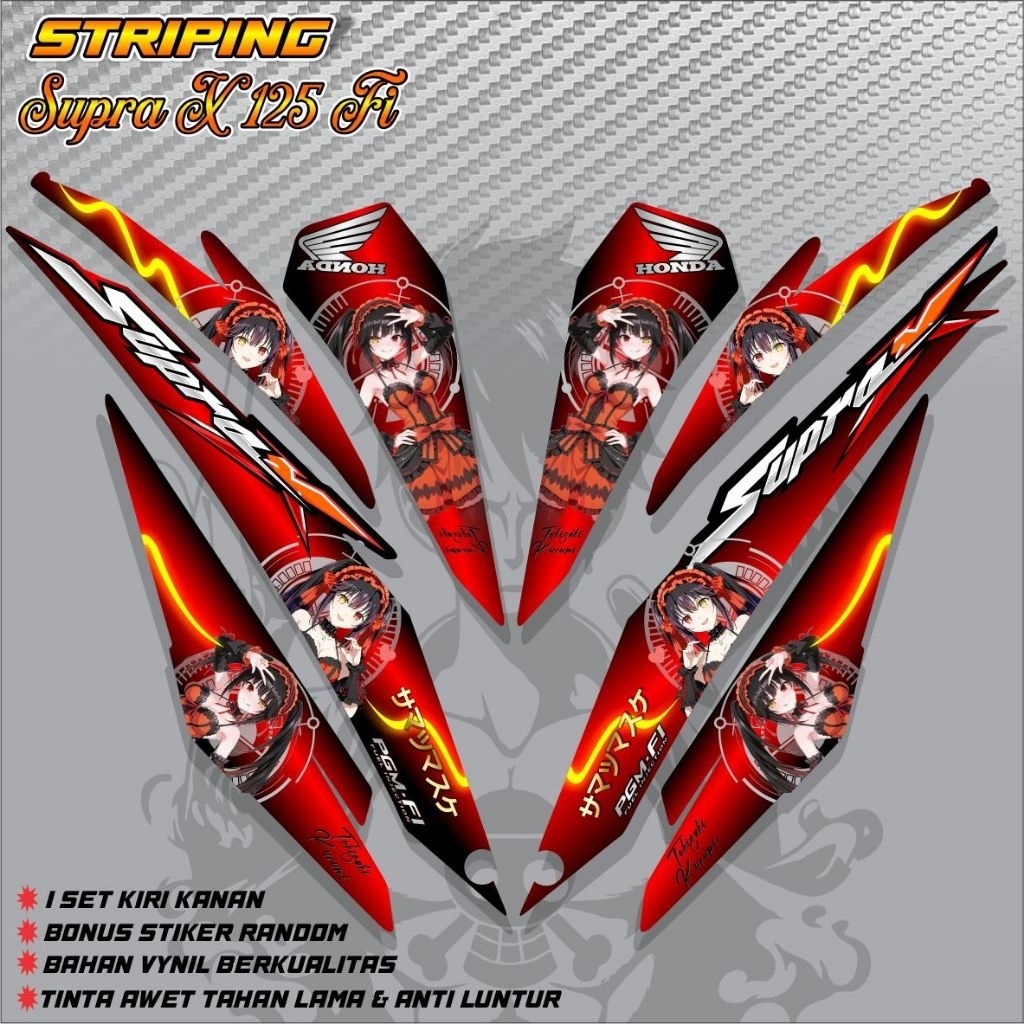 Striping Honda Supra x Injeksi Cw / Sticker List Variasi Motor Supra x new 125 cw
