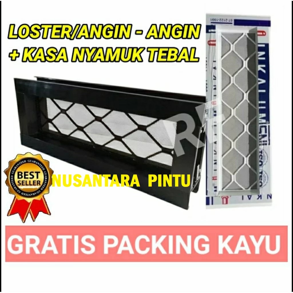 LOSTER ALUMUNIUM / LUBANG ANGIN - ANGIN + KASA NYAMUK GRATIS PACKING KAYU