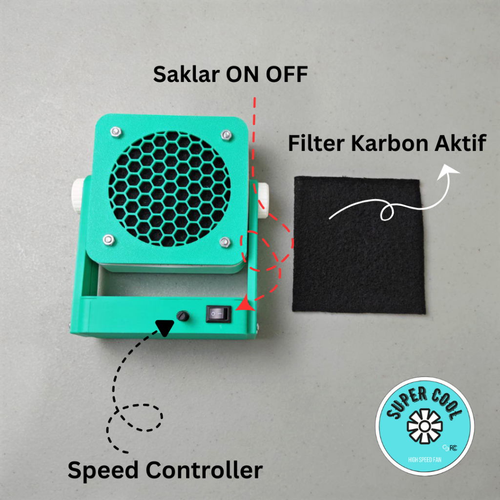Supercool Kipas Fan Service / Kipas Hisap Asap Karbon Aktif USB