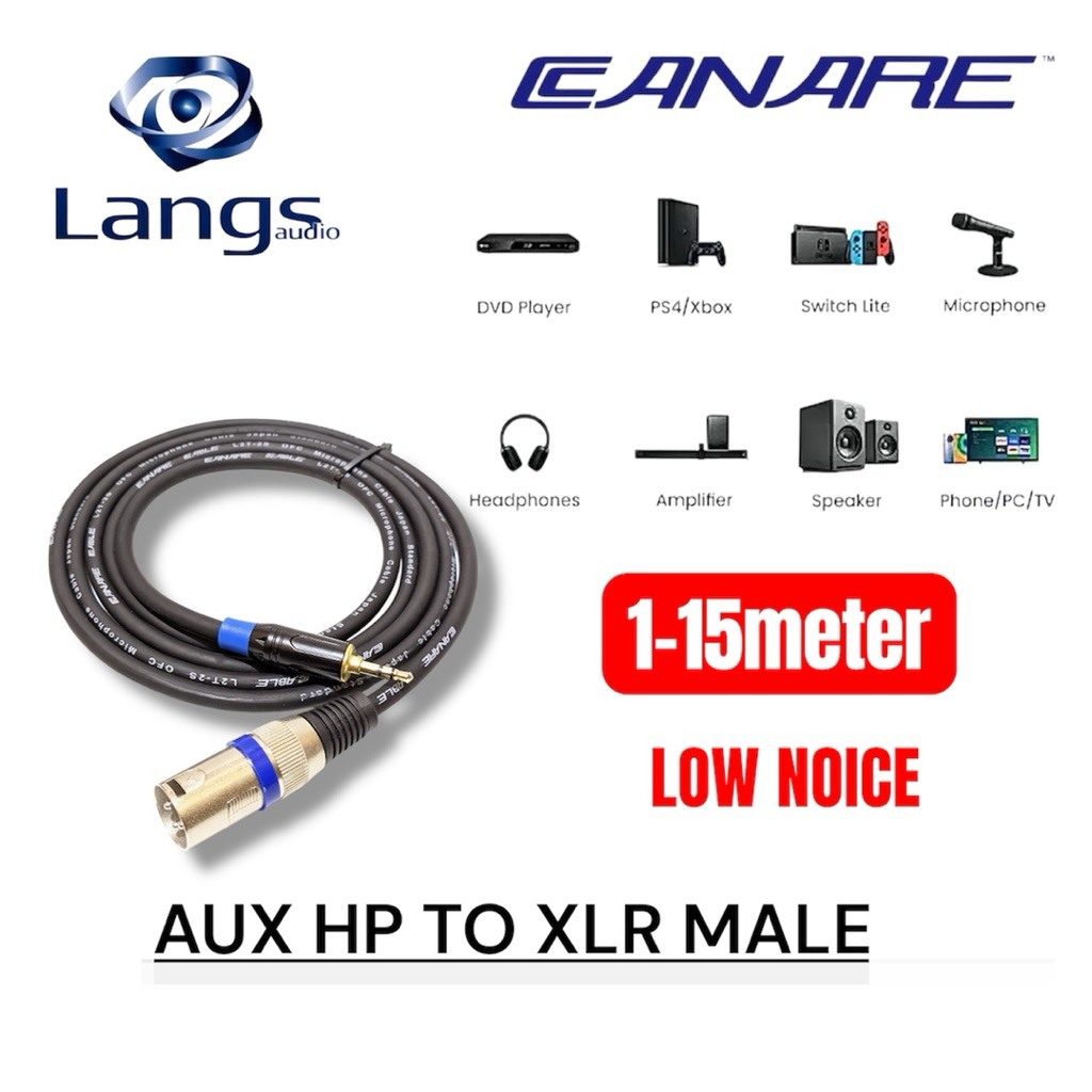 jack audio aux hp mini to xlr male Langs audio kabel hp ke mic