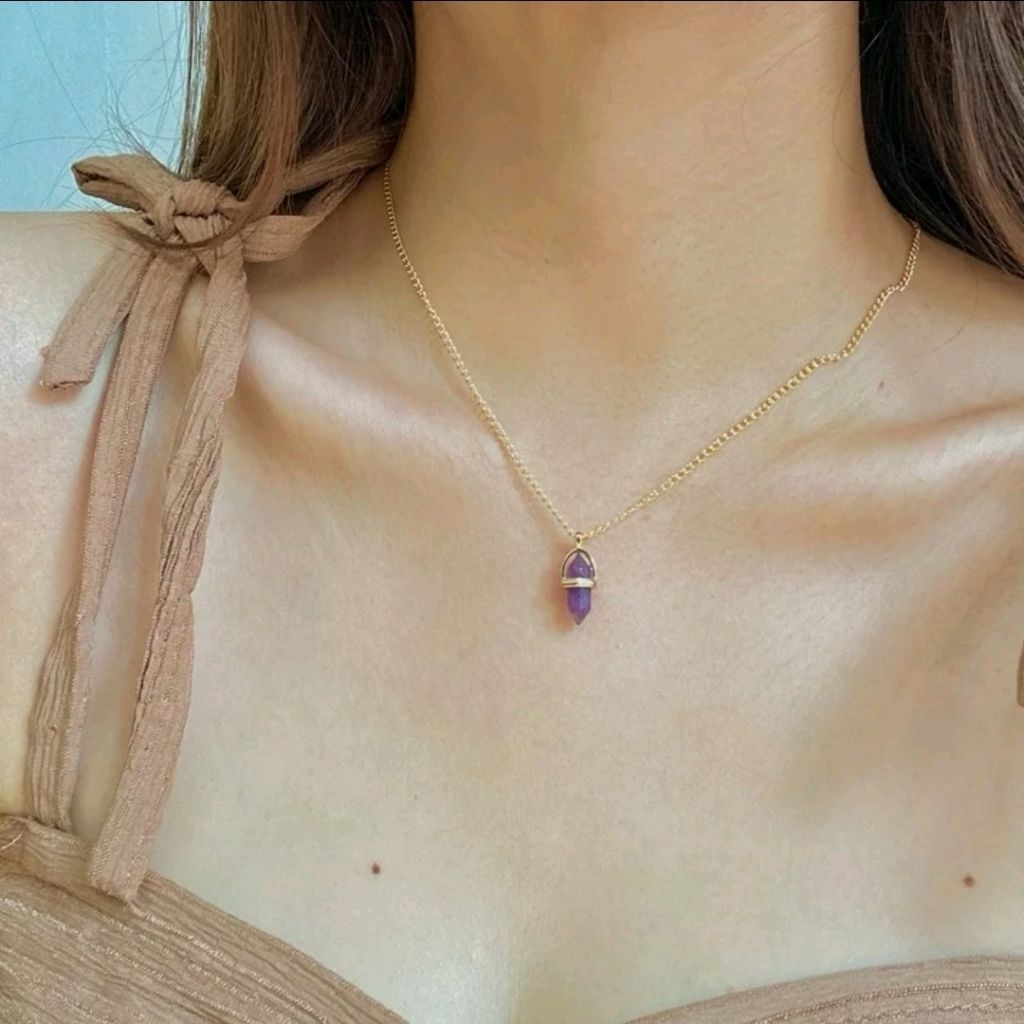 Kalung Natural Gemstone Gold Field Gemstone Asli