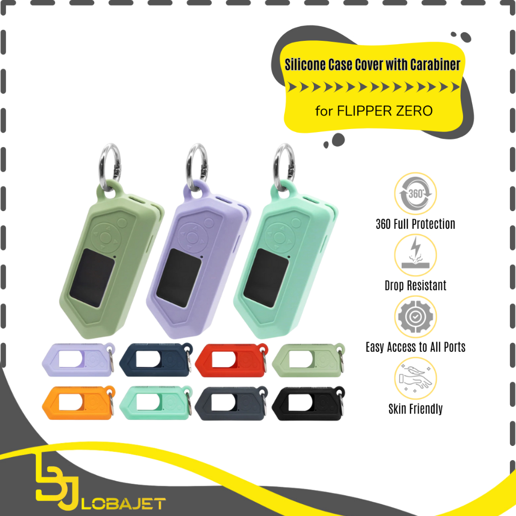Silicone Case Cover with Carabiner for FLIPPER ZERO - Sarung Silikon untuk FLIPPER ZERO