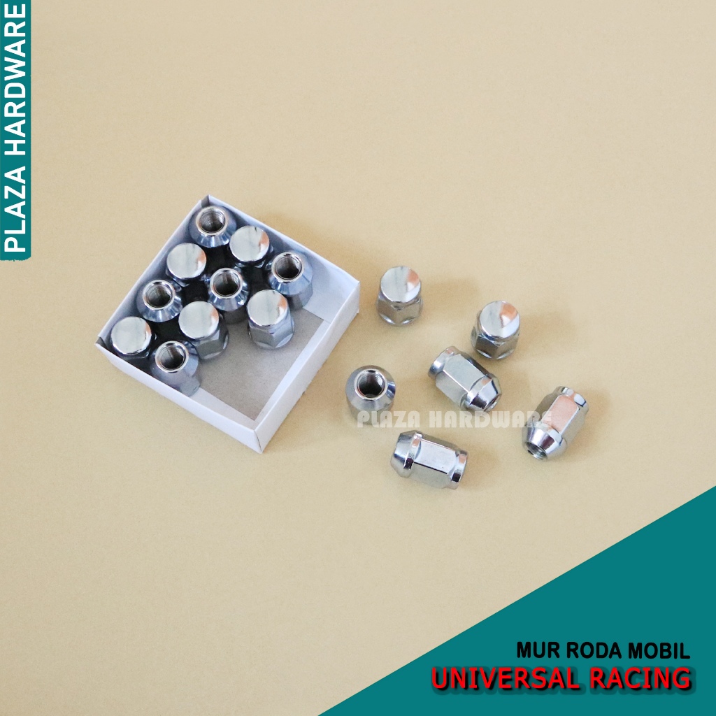 Mur Roda Racing Variasi Mobil Model RN Warna Chrome