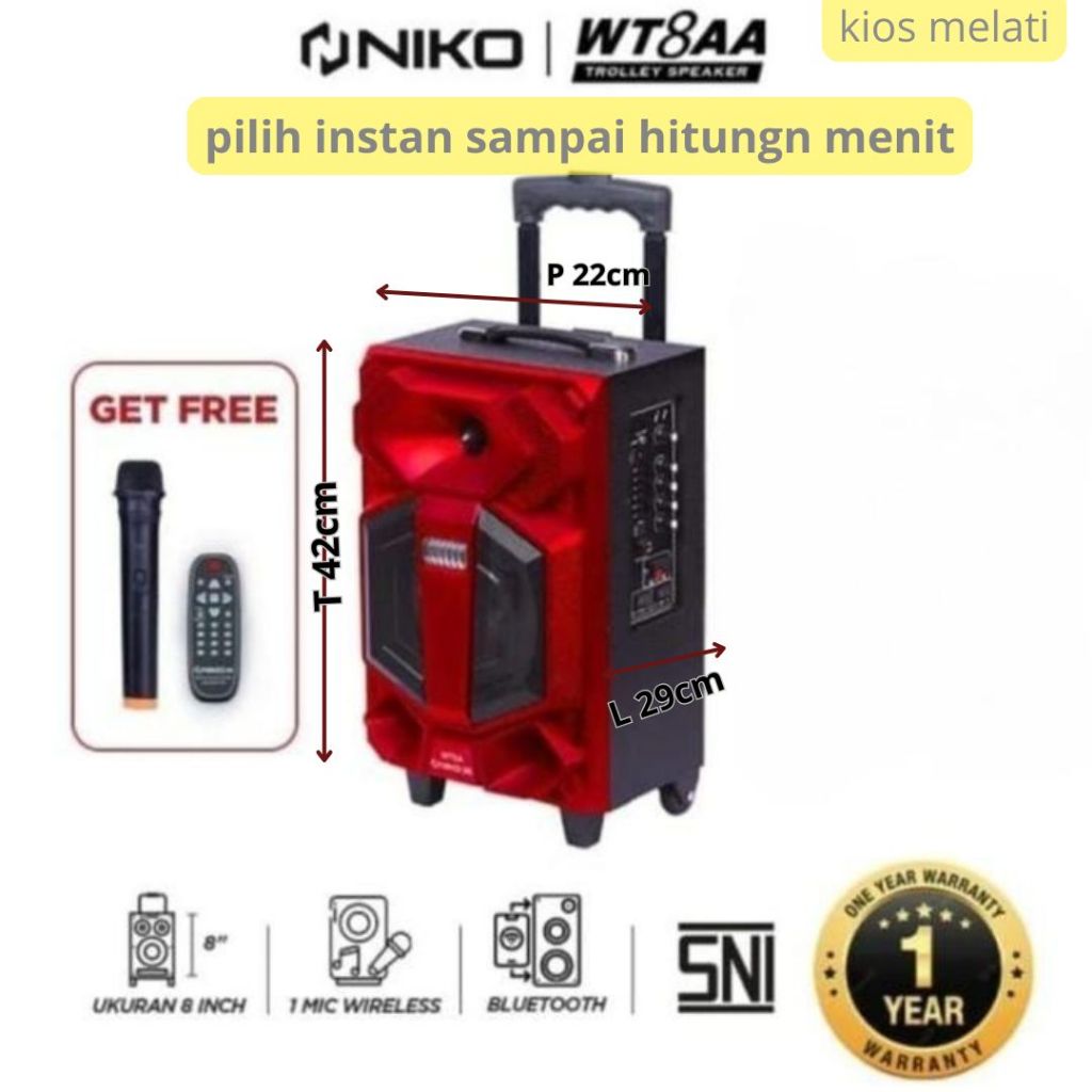 WOODEN TROLLEY SPEAKER NIKO WT 8A WT8A B 8AB WT8AB SPIKER TROLI BODI