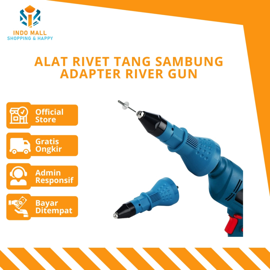 Alat Rivet Tang Rivet Ripet Sambung Konverter Bor Rivet Gun Adapter River Gun Adapter (IND)
