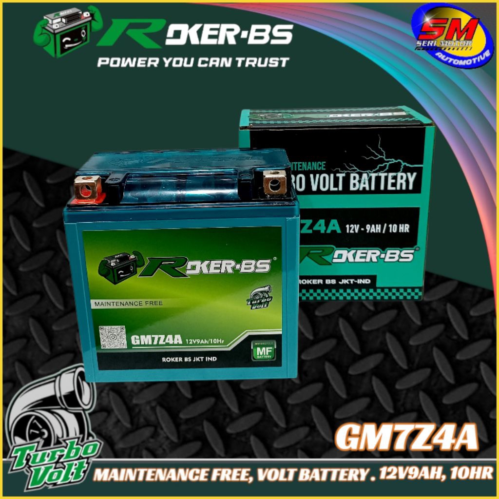 Roker-Bs Aki Motor GM7Z4A Turbo Volt Battery 12Ah