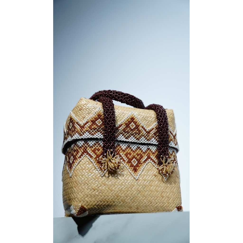 Tas Dayak Kaban Brown | Handbag Etnik Kalimantan | Tas Dayak Kalimantan | Tas Rotan Manik Kalimantan