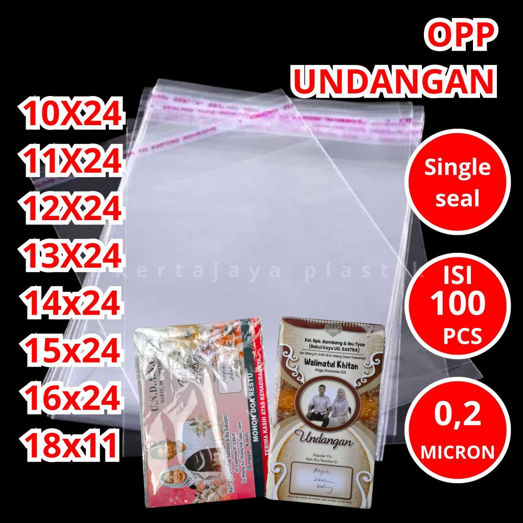 OPP UNDANGAN | OPP 10x24 | OPP 11x24 | OPP 12X24 | 13x24 | 14x24 | 15x24 | 16x24