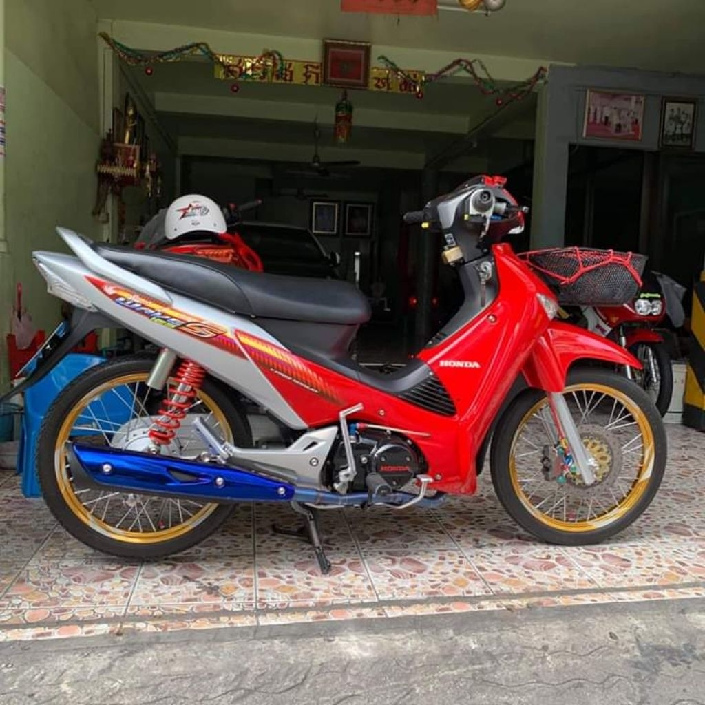striping wave 125s Supra x 125 merah silver