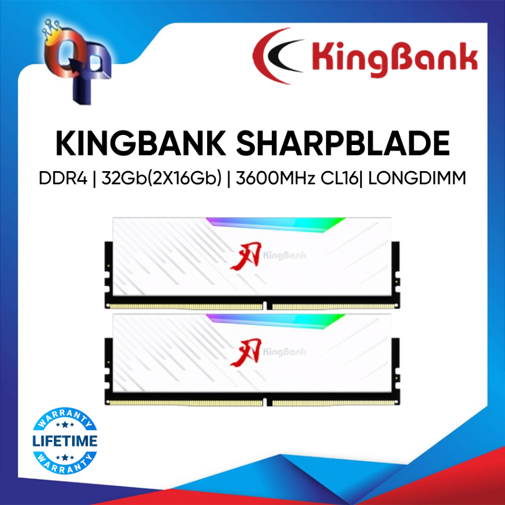 KINGBANK SharpBlade RGB 32GB (2X16GB) DDR4 3600Mhz CL16 LONGDIMM