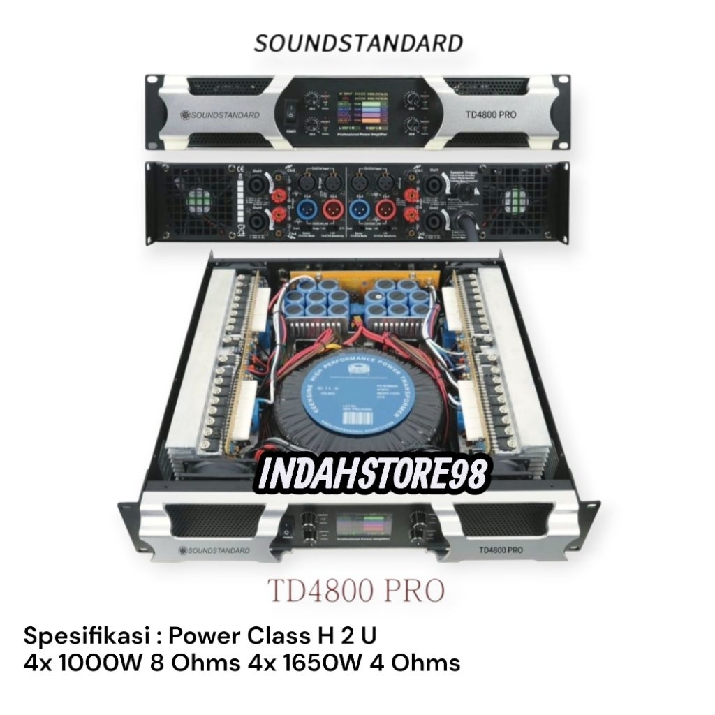 Power 4 Channel Soundstandard TD 4800 Pro Class H Power Soundstandard TD4800 Pro