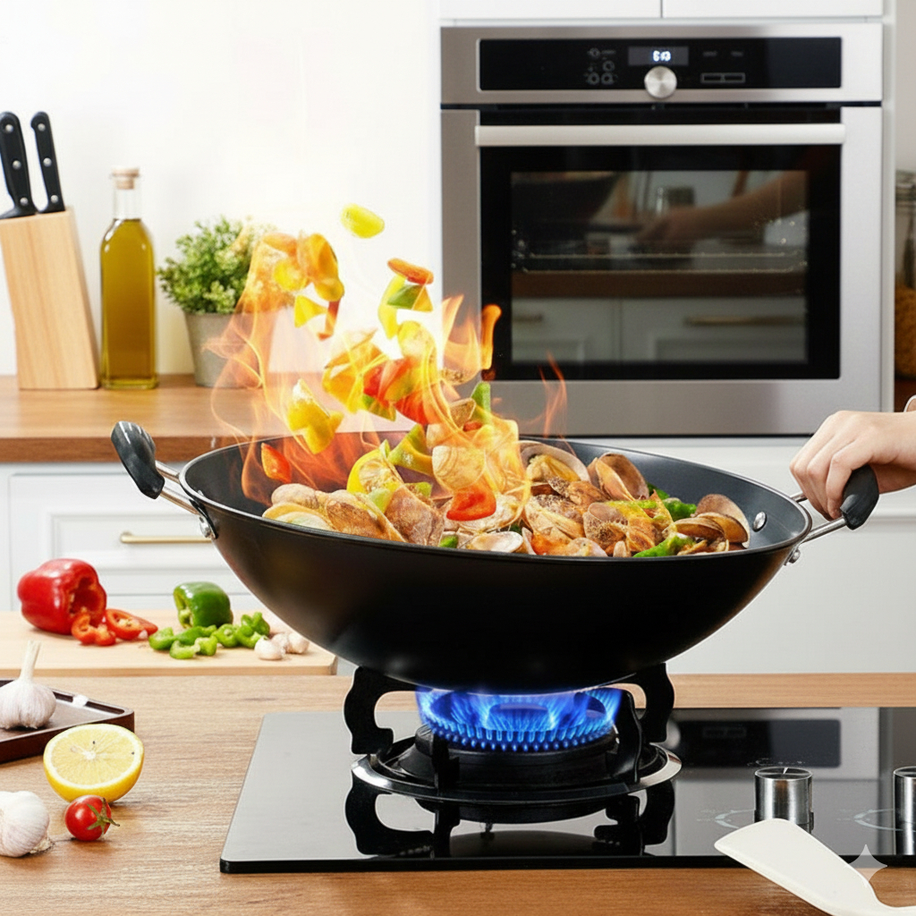 Dapur Bajaku - Wajan Penggorengan Anti Lengket Besi Hitam Serbaguna Wajan Besi Anti Lengket Multifun