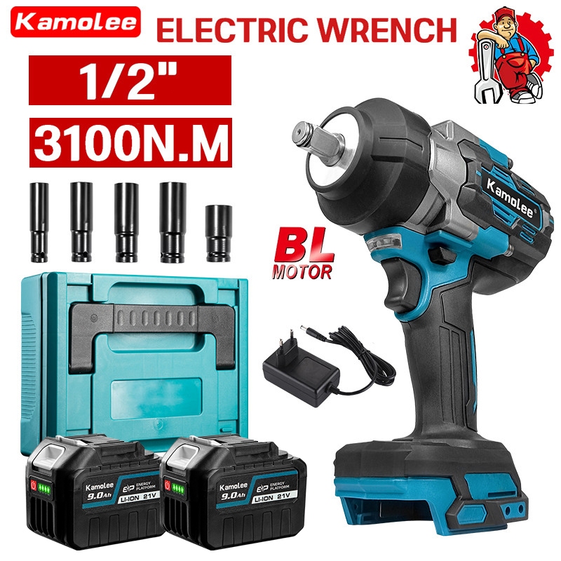 Kamolee 3100N.M 1/2" Brushless Electric Impact Wrench Bolt Opener