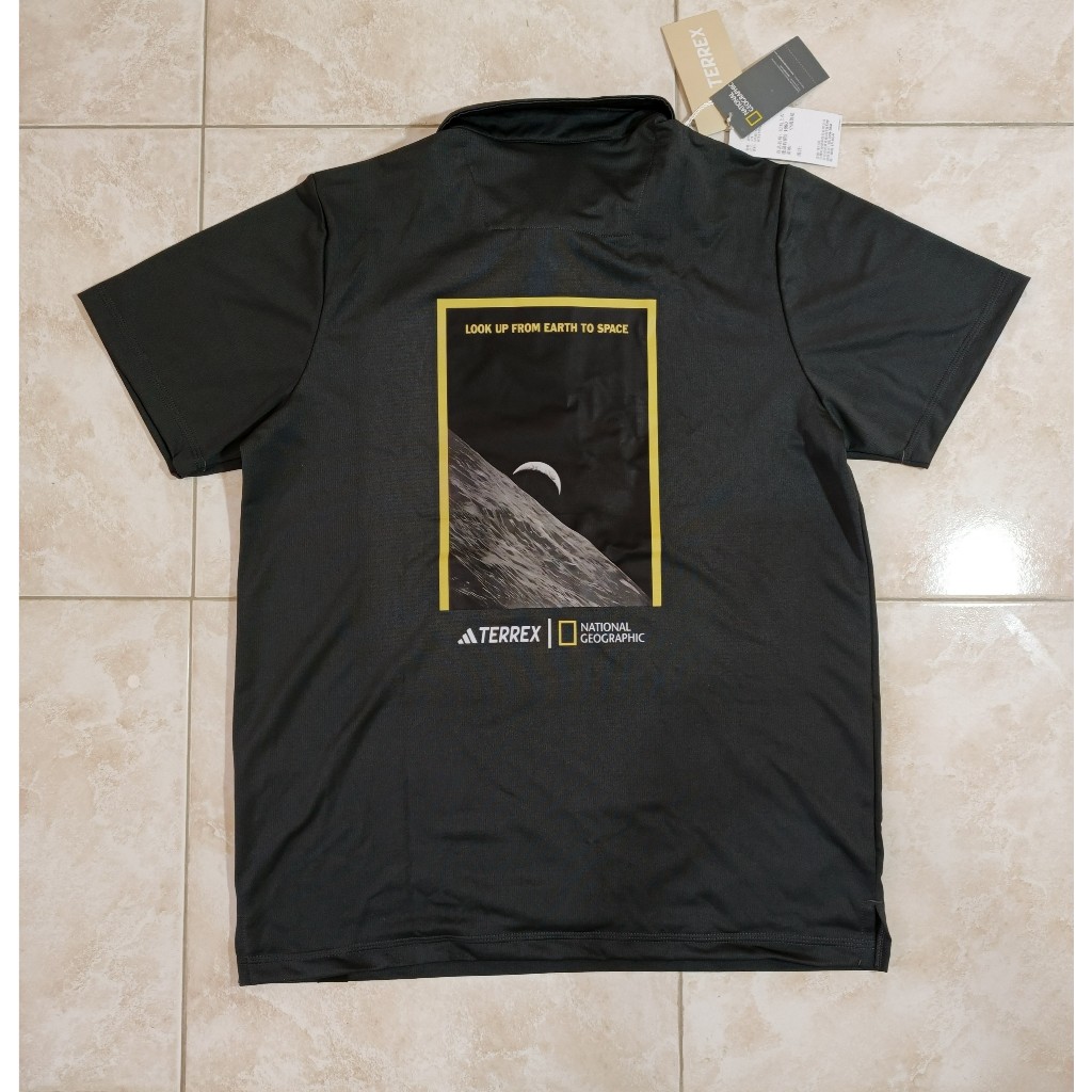 KEMEJA NATIONAL GEOGRAPHIC X ADIDAS TERREX T-SHIRT BLACK HOLOGRAM ORIGINAL