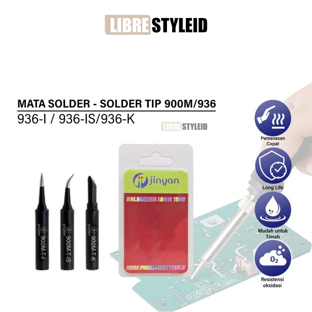 Jinyan 900M/936 Mata solder Lurus Bengkok Pisau Solder tip Pemanas Patri Ujung Solder Soldering kit 