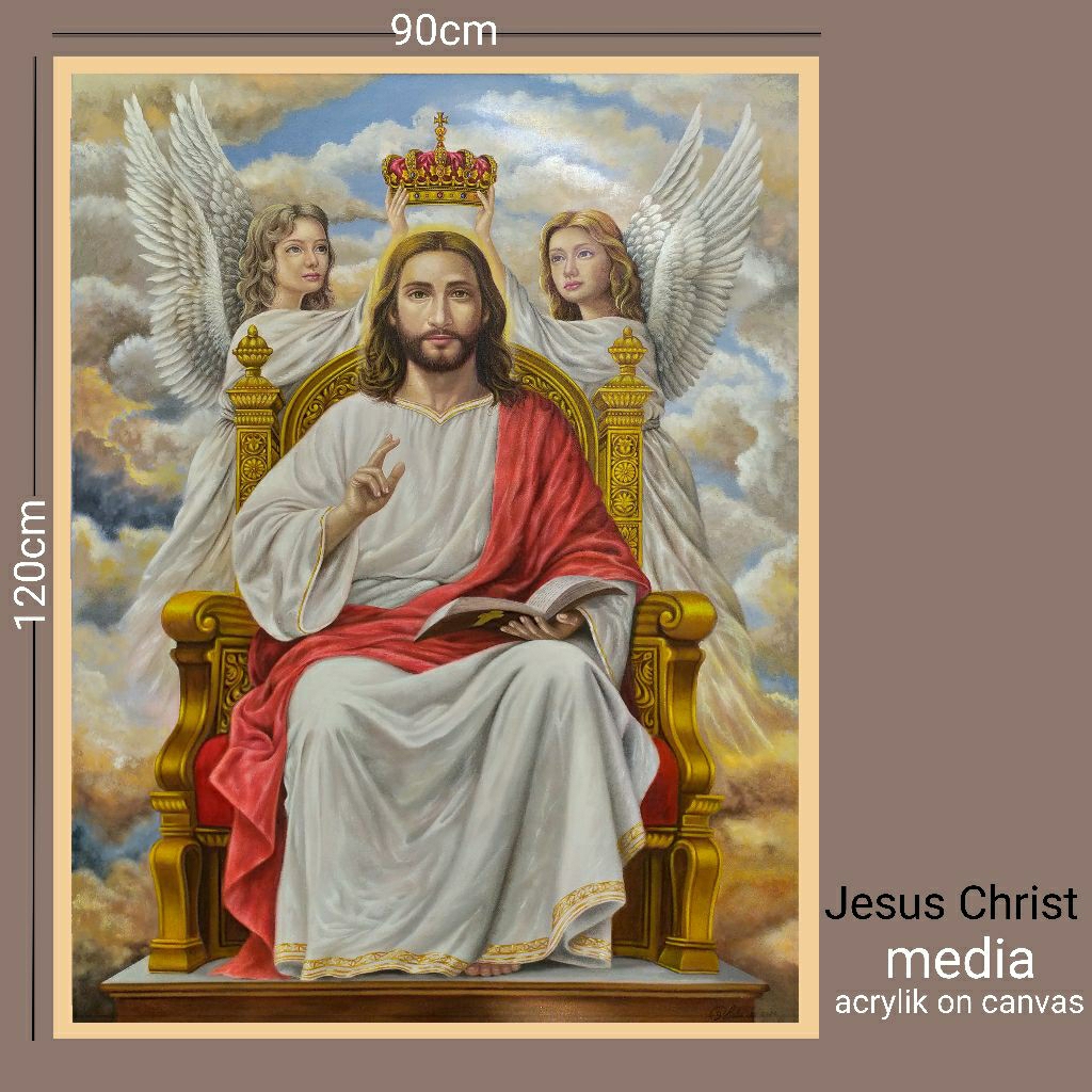 lukisan yesus kristus dekorasi ruangan natal