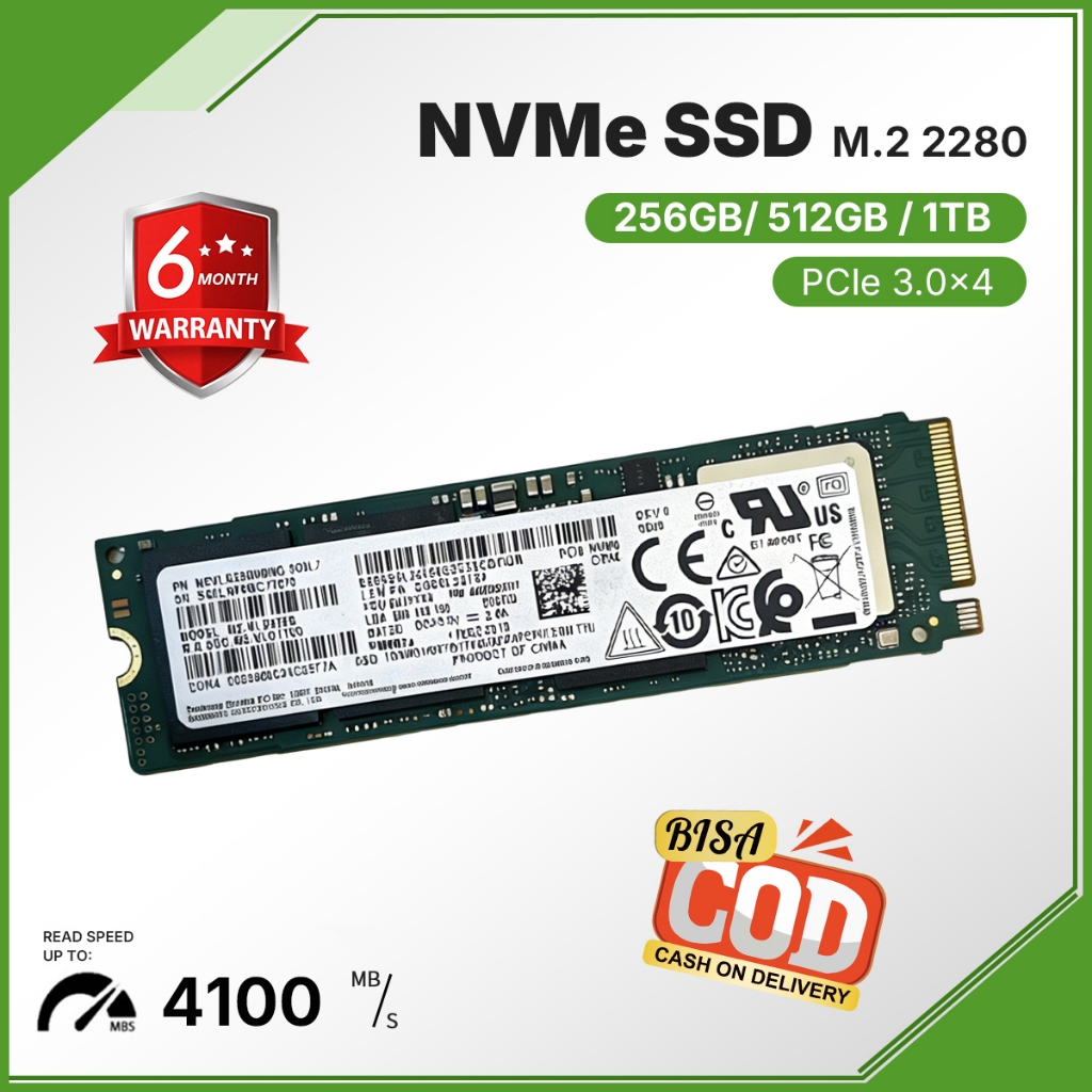 NVME SSD 2280 M.2 256GB / 512GB PCIe Gen3×4 Samsung/Sk hynix/KIOXIA/Kingston/WD