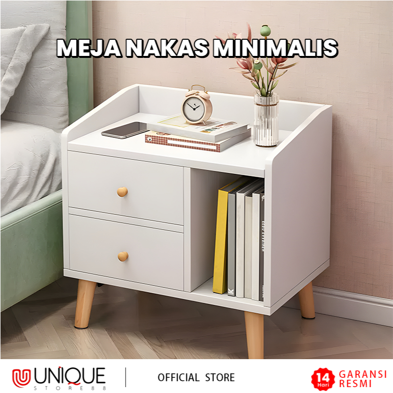 Nakas Minimalis Meja Samping Tempat Tidur Lemari Kecil Serbaguna Model Minimalis Rak Kamar Estetik W