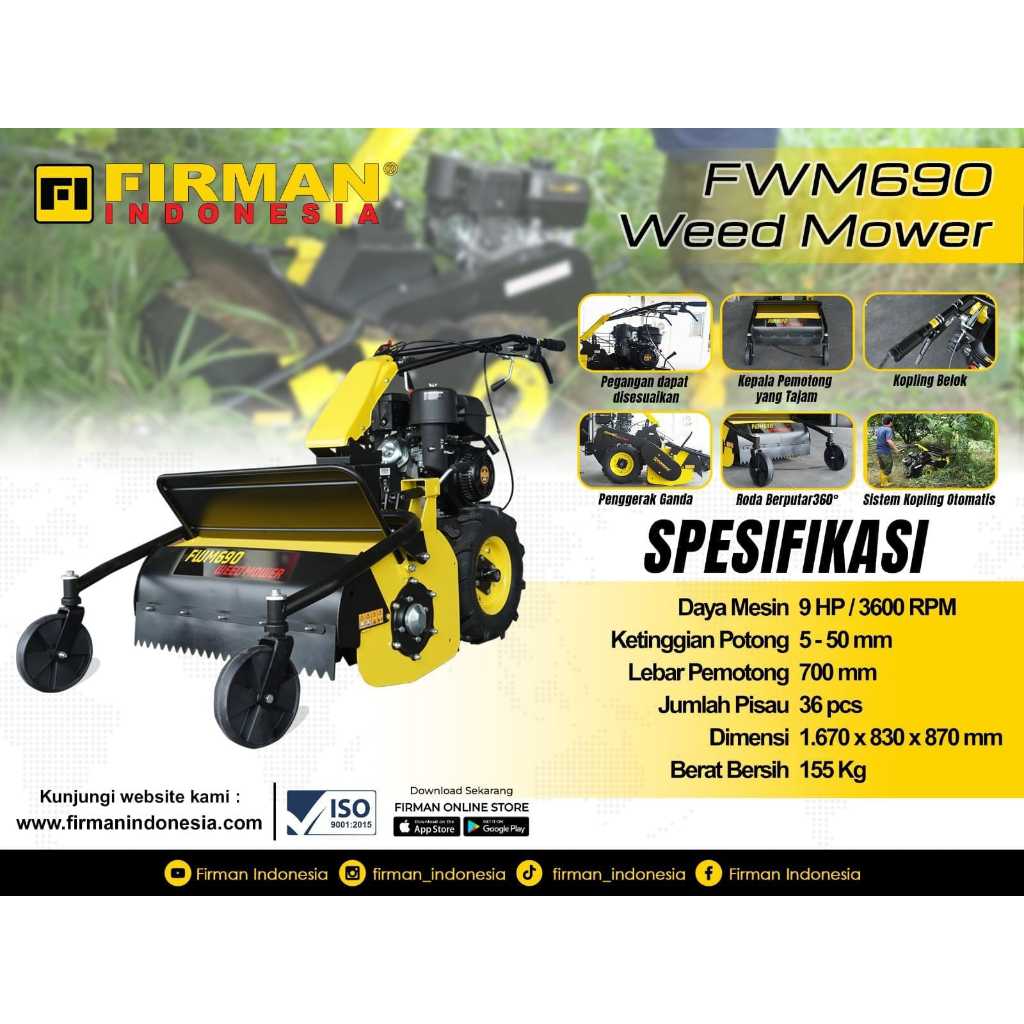 Mesin Penghancur / Pembabat Semak Firman FWM690 - 9HP