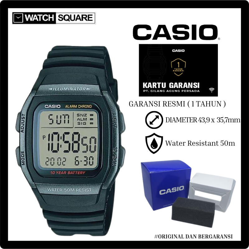 Jam tangan pria Casio W-96H-1BVDF