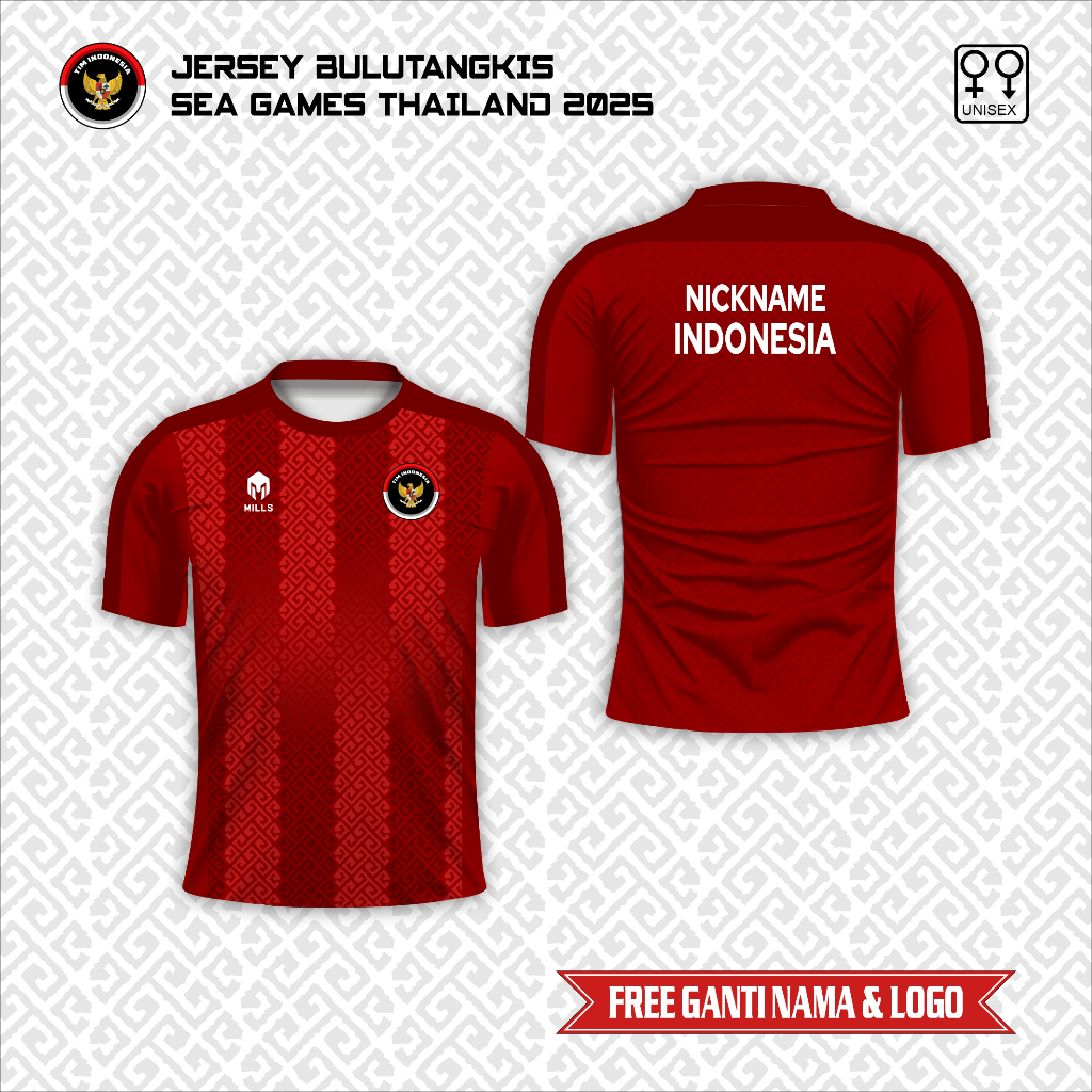 Jersey badminton timnas indonesia kaos sea games thailand  2025 baju bulu tangkis timnas indonesia