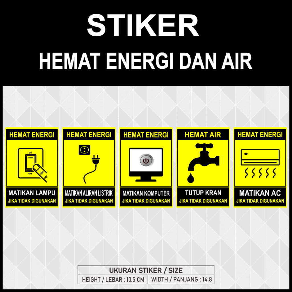 Stiker Hemat Energi & Air - Matikan Lampu Aliran Listrik | #10