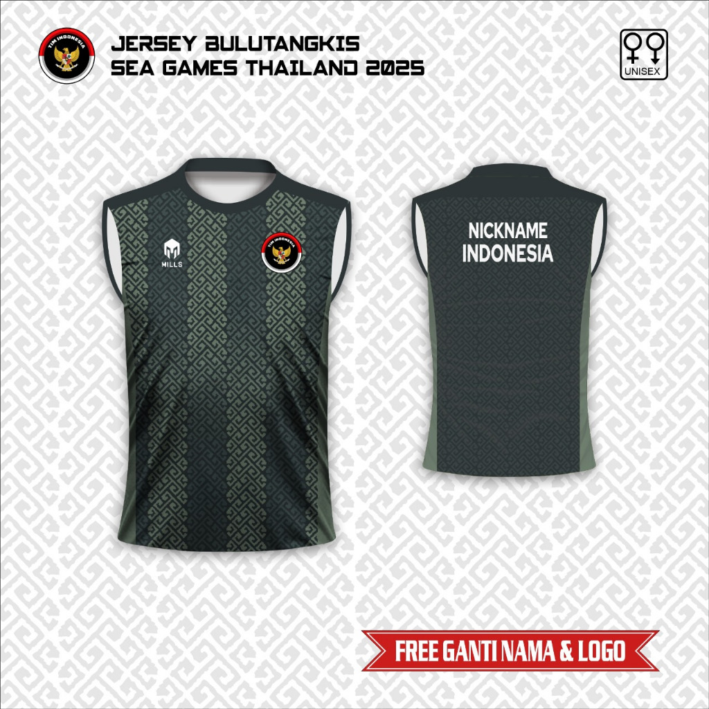Jersey badminton timnas indonesia kaos singlet sea games thailand  2025 baju bulu tangkis timnas ind
