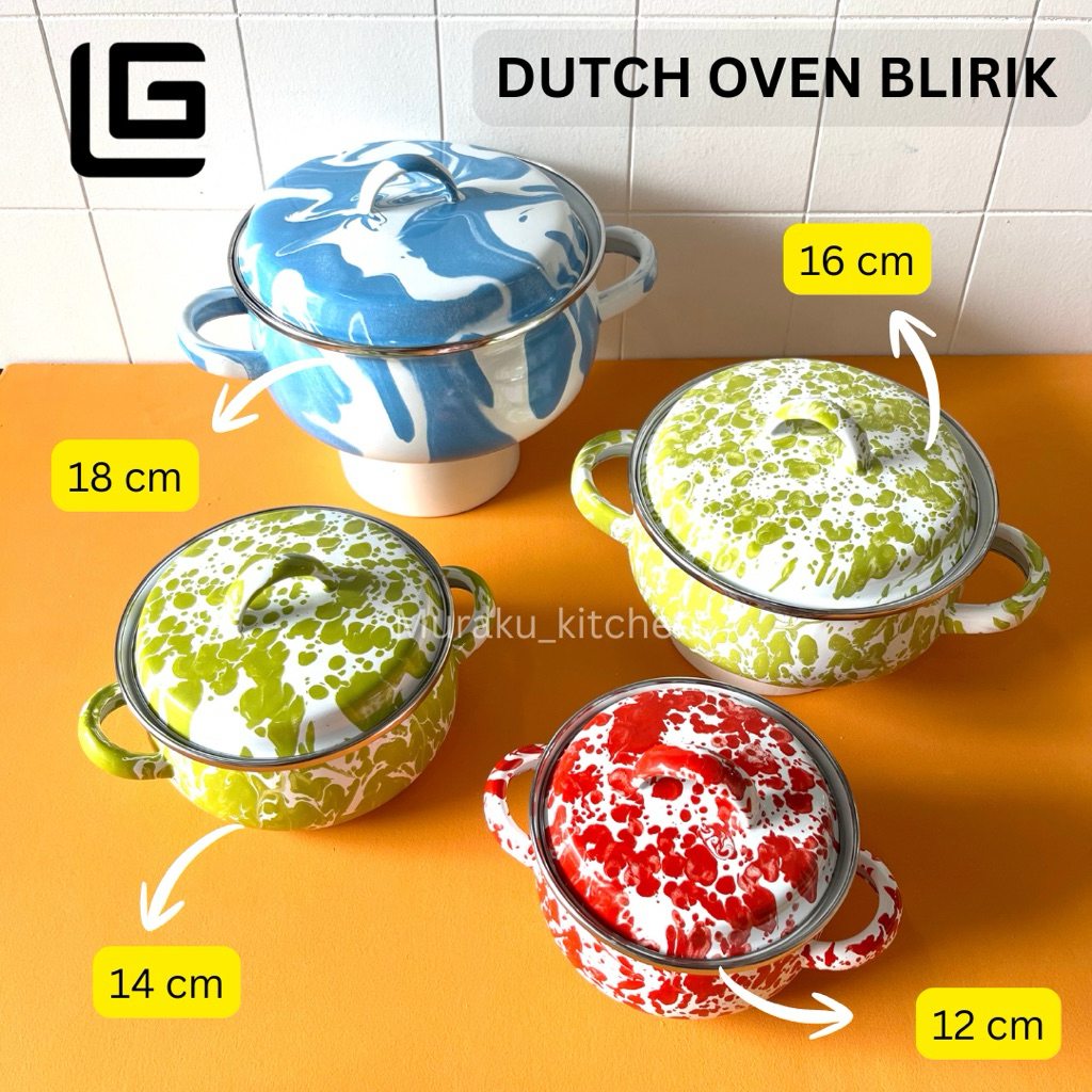 DUTCH OVEN / PANCI ENAMEL PUTIH KIG KEDAUNG