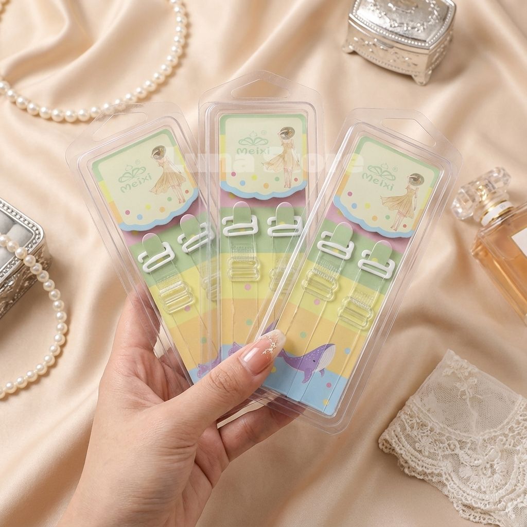 Tali bra transparan lembut, lentur, nyaman. Lebar 1,2 cm