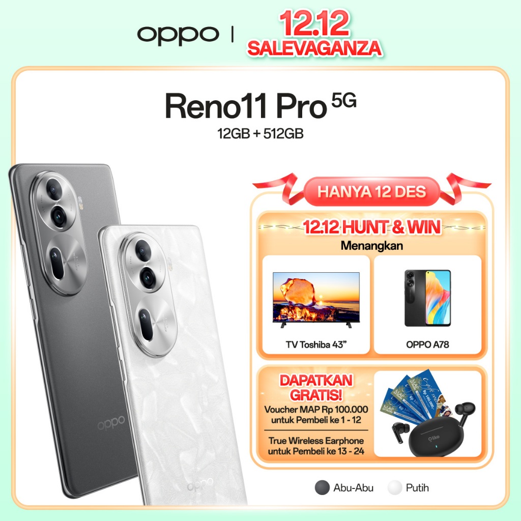 OPPO Reno11 Pro 5G 12GB/512GB [50MP OIS Main Camera, 80W SUPERVOOC, MediaTek Dimensity 8200, 120Hz 3
