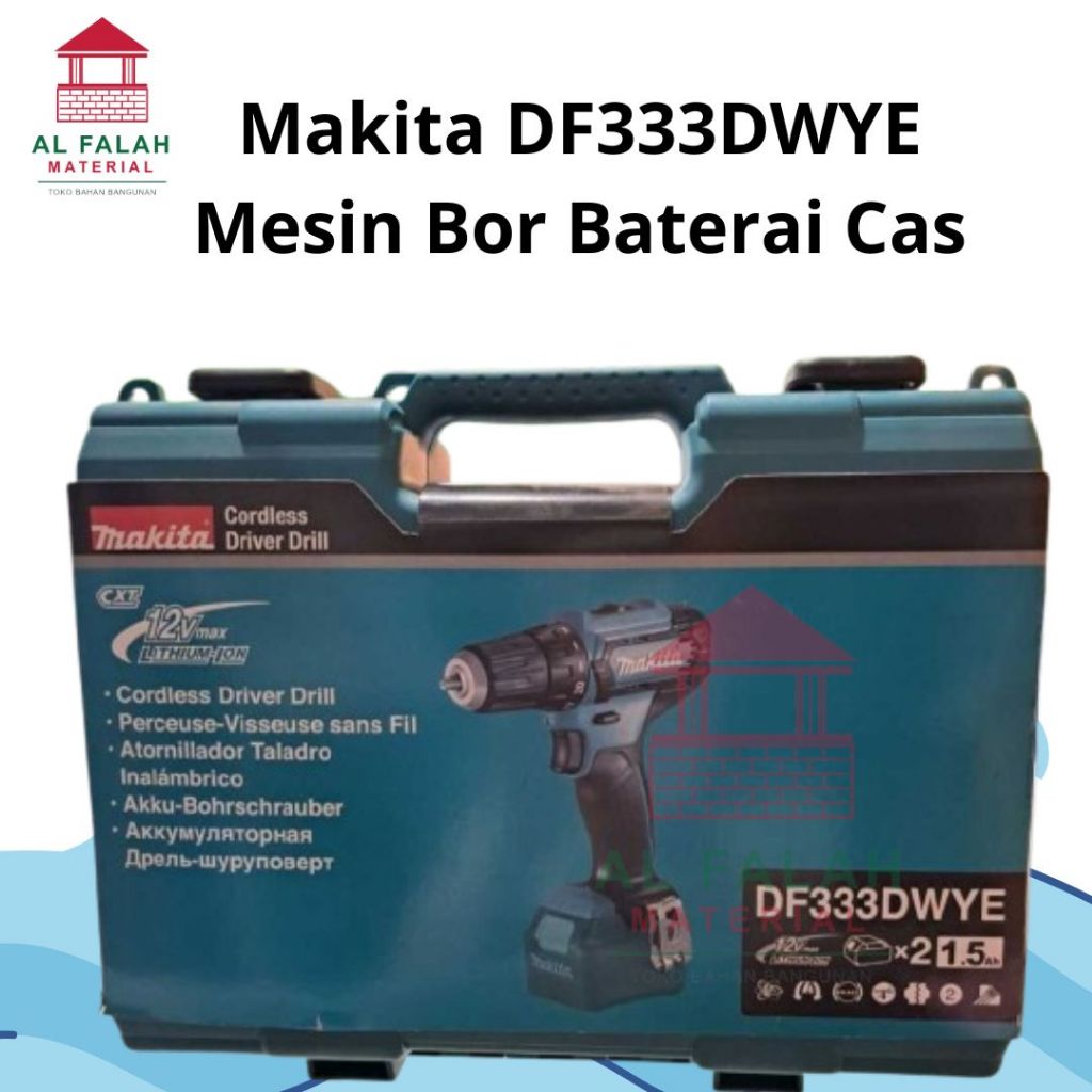 Makita DF333DWYE Mesin Bor Baterai Cas / Cordless Driver Drill 12 V