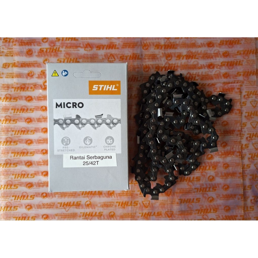 Rantai Chainsaw Stihl 25/42T Rantai Senso untuk Bar 25 inch original