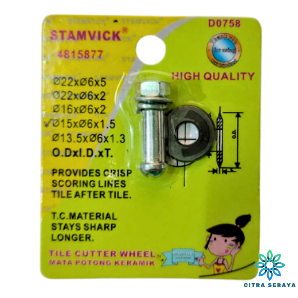 PROMO Mata Potong Keramik 15mm x 6mm x 1,5mm STAMVICK Mata Pisau Alat Potong Granit Kramik Model Dor