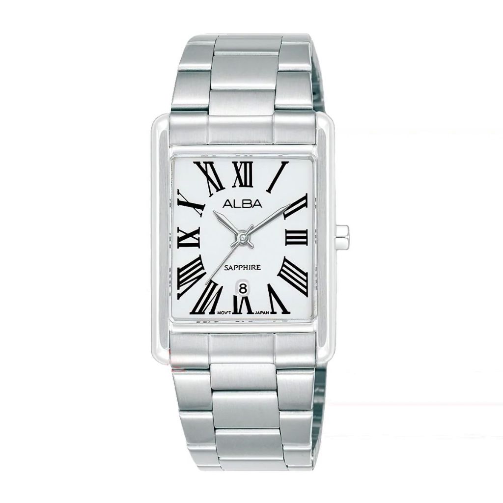 Alba "TANK" AH7ET1X1 Jam Tangan Wanita Rantai Stainless Steel