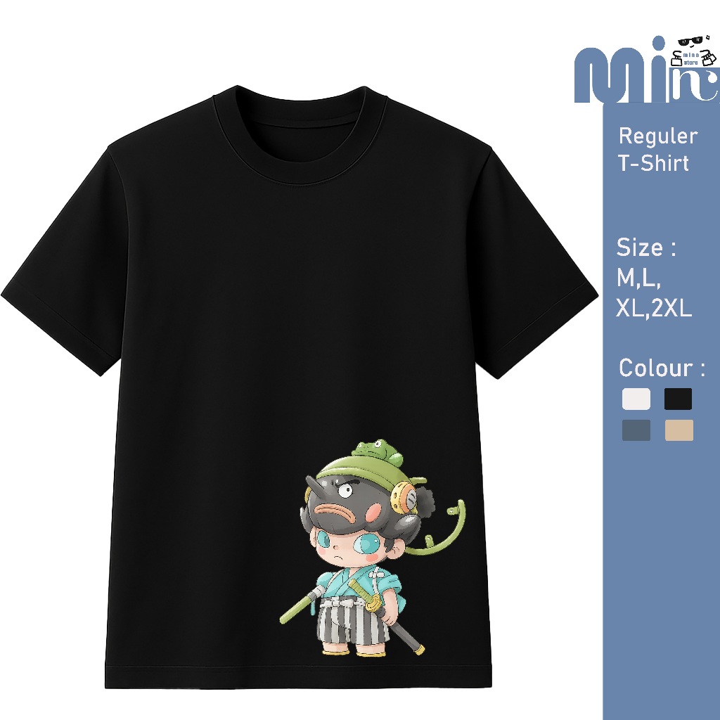 Kaos Distro Samurai Chibi Katana Ninja Cotton Combed 24s lengan pendek