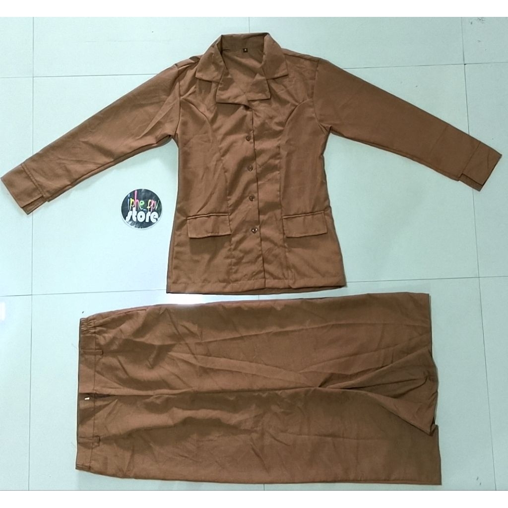Setelan Baju Khaky Wanita Keki ASN PNS Pemda