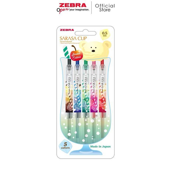 TBMO SET 5 Zebra Pulpen Gel Sarasa 0.5mm Limited Edition Cream Soda Series ISI 5 PCS MIX WARNA