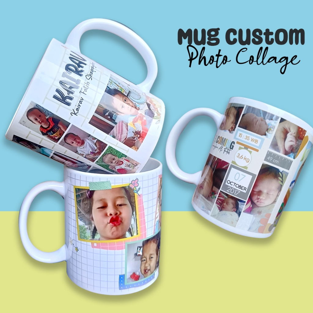 Cetak Mug Custom Design Foto Souvenir Gelas Tanpa Minimal Order Hadiah Kenang Kenangan