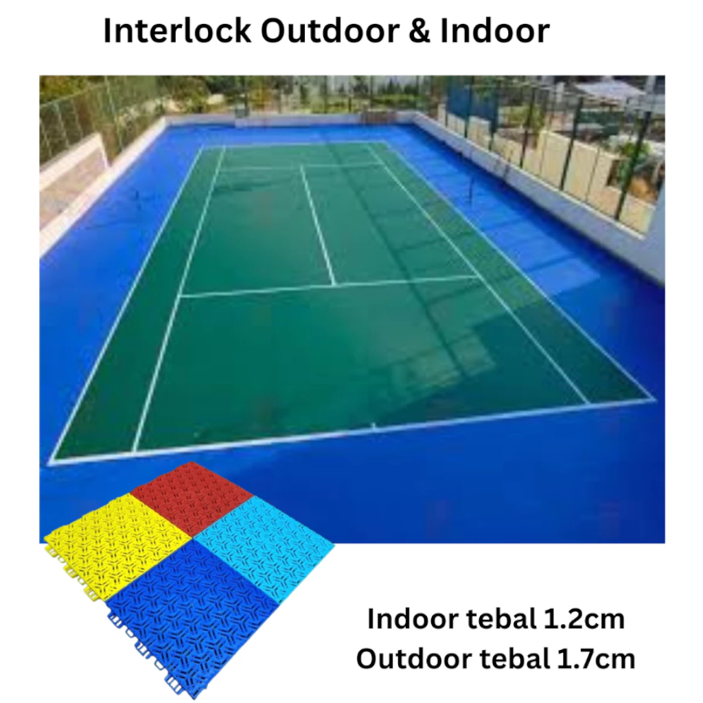 Lantai Interlock Indoor/Outdoor Lantai Lapangan Futsal/Badminton/Basket