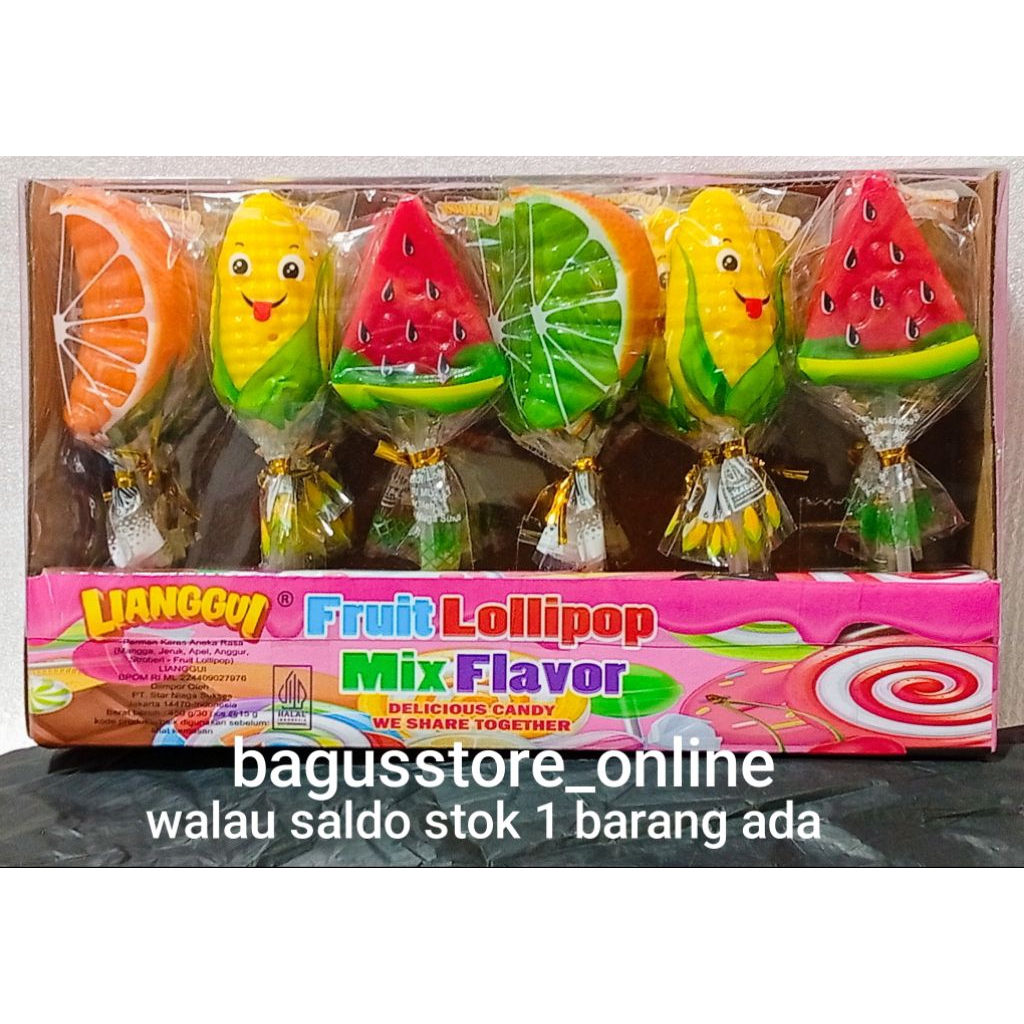 Permen Fruit Lollipop Candy Lianggui isi 30