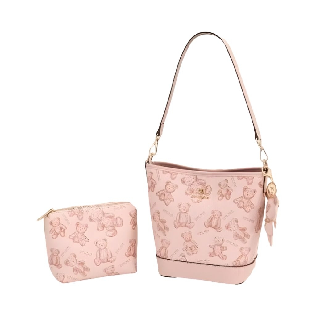 Tas Ttwn Guoo Bear Bangkok Original Gu1165 Pink Totebag Tote Bag Wanita Woman Women Cewek