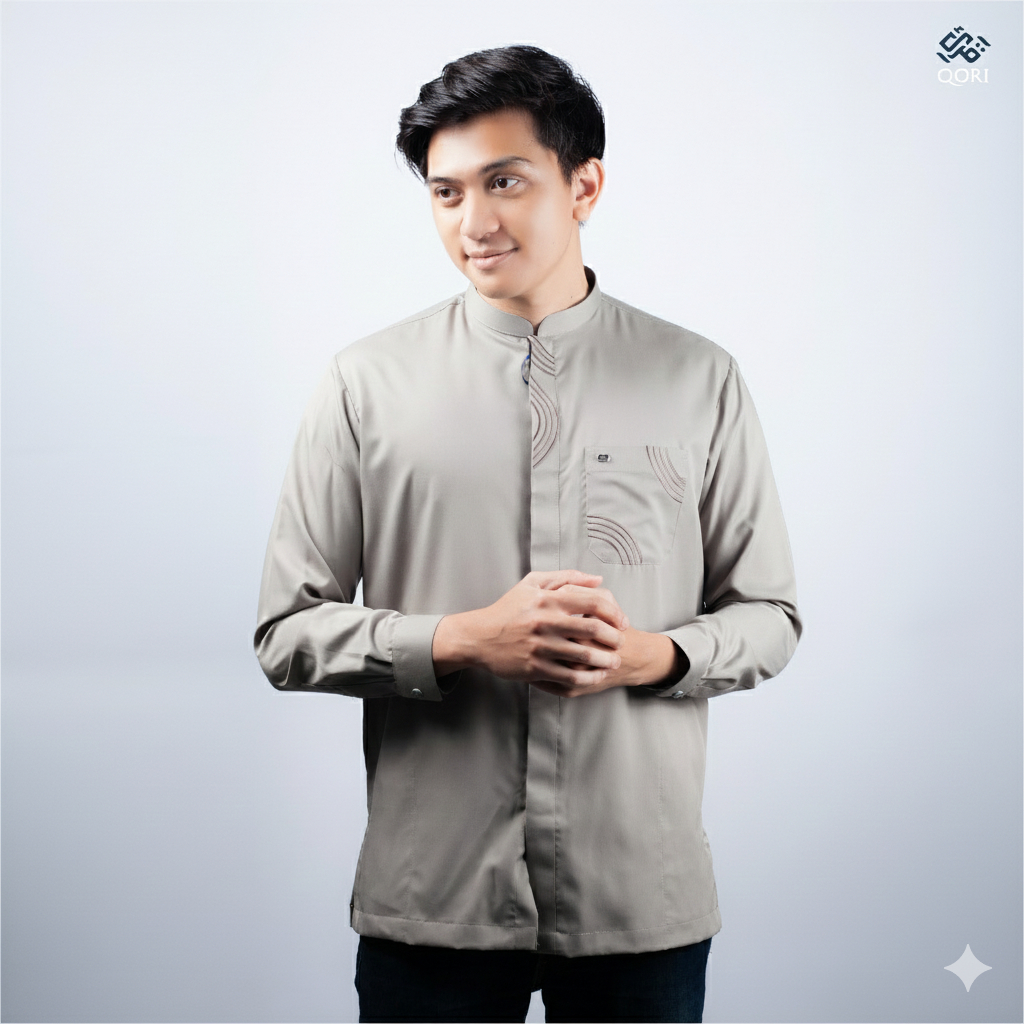 Qori Apparel Reguler Baju Koko Pria Terbaru Lengan Panjang
