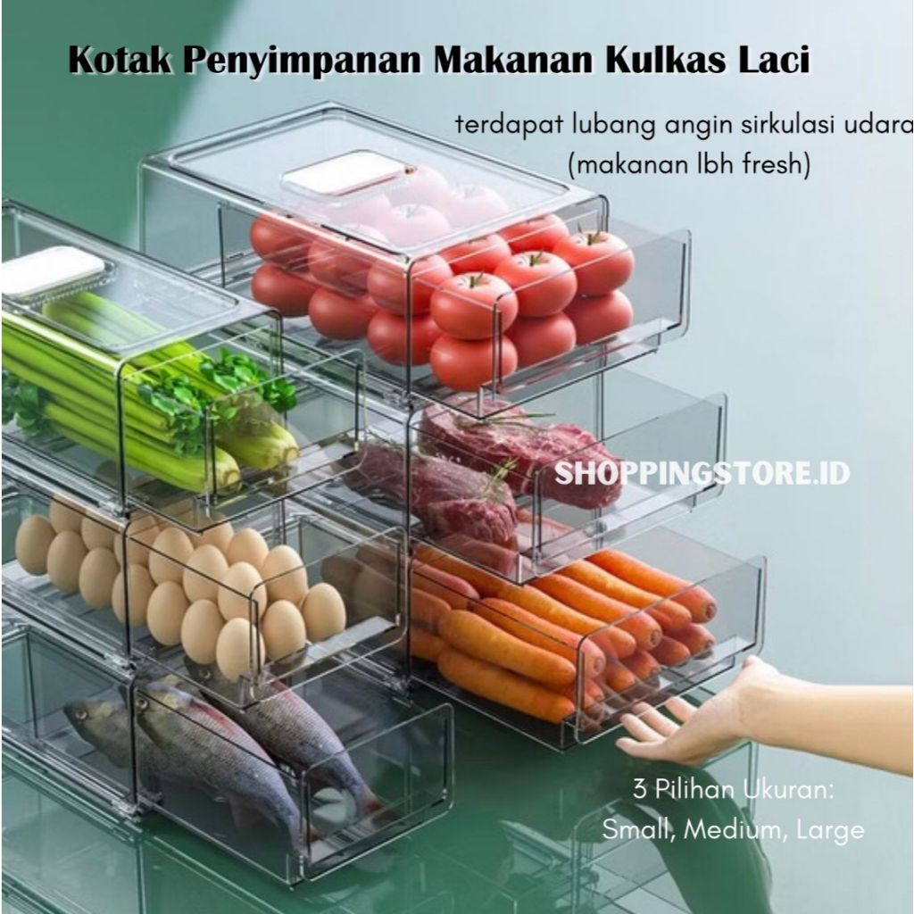 Kotak Penyimpanan Makanan Kulkas Food Storage kotak container Kulkas Laci
