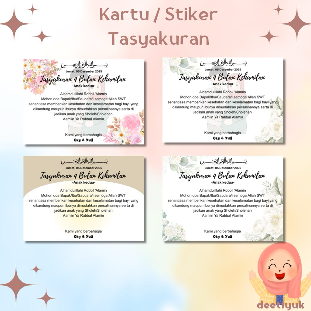 Cetak Kartu Stiker Custom Stiker Kehamilan 4 Bulan | 7 Bulan